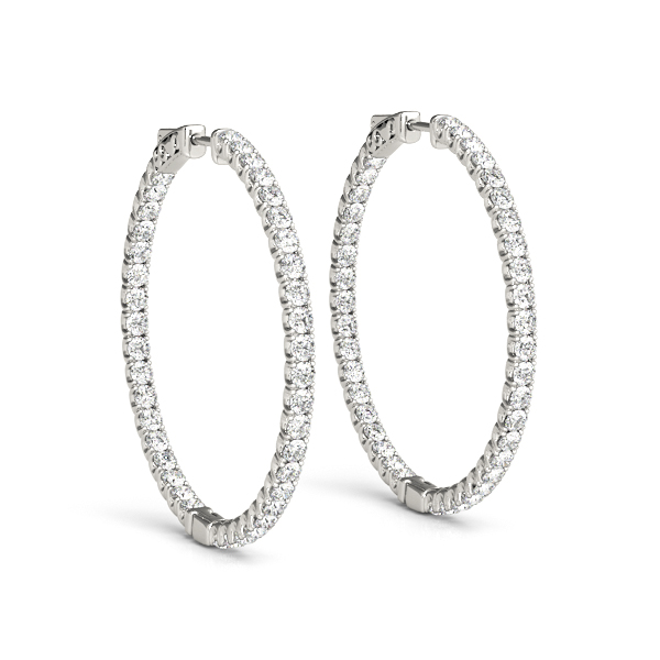 14Kw Circular Diamond Hoop Earrings 6.00 CT TW