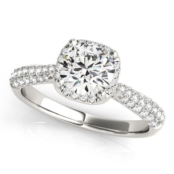 14Kw Halo Engagement Diamond Ring Wedding Ring 1.33 CT TW