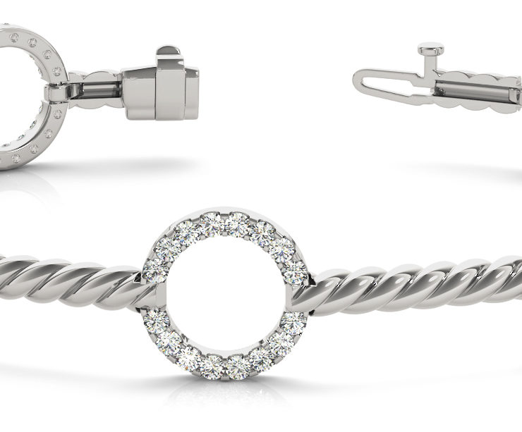 14Kw Interlocking Diamond Bracelet 1.12 CT TW
